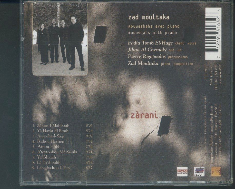 CDs: Zàrani - Zad Moultaka – Gebraucht aus Delémont von MaxPlan 1
