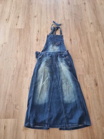 Jeans-Jupe / Trägerrock aus Jeansstoff, Gr. M, Top Zustand!