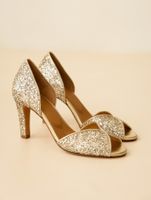 Bobbies Glitzer Gold Lederpumps leather glitter pump party