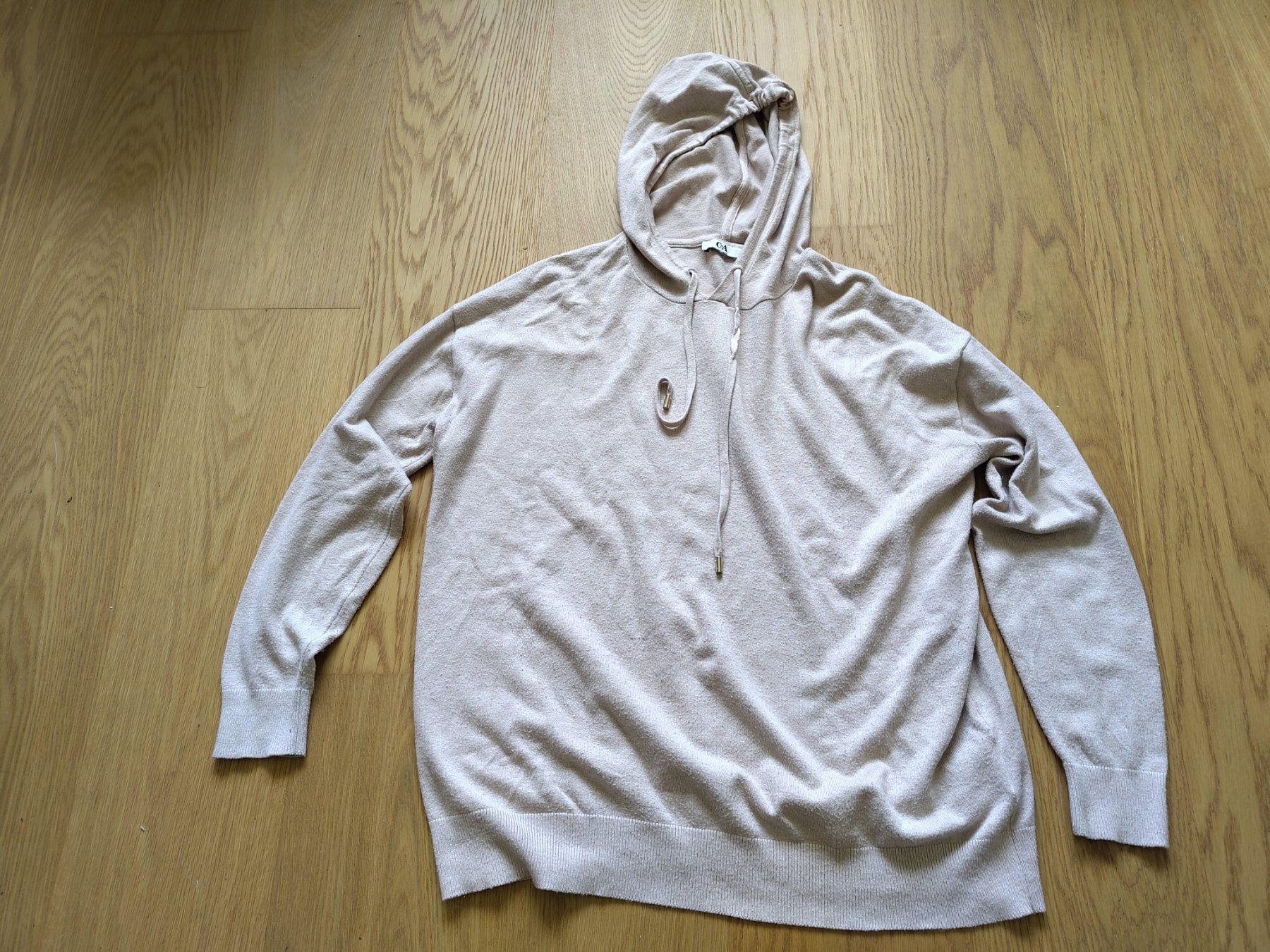C&A Maglioni & Felpe: Leichter Sommer Pullover mit Kapuze, Gr. L, Beige – Usato da Bern venduto da Cassiopeia-72