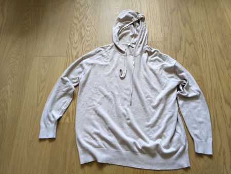 Leichter Sommer Pullover mit Kapuze, Gr. L, Beige