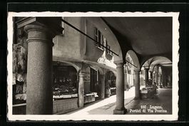 AK Lugano, Portici di Via Pessina, 1932