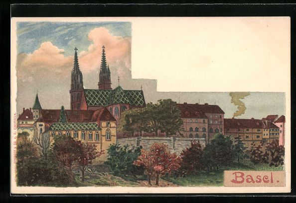 Cartes postales: Basel, Ortspartie mit Kirche – D'occasion à Berlin par bartko-reher