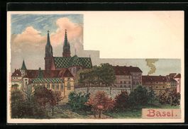 Basel, Ortspartie mit Kirche