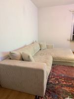 Ecksofa Beige Cordstoff