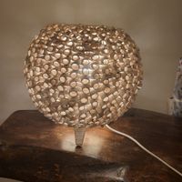 lampe boule copaux bois blanc