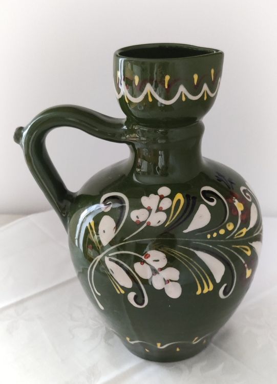 Keramik Krug 0,75L | Handbemalt Mit Punkten | Spülmaschinenfest