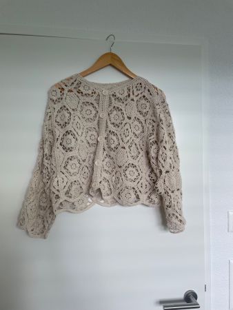 Häkeljacke beige Grösse One Size 3/4