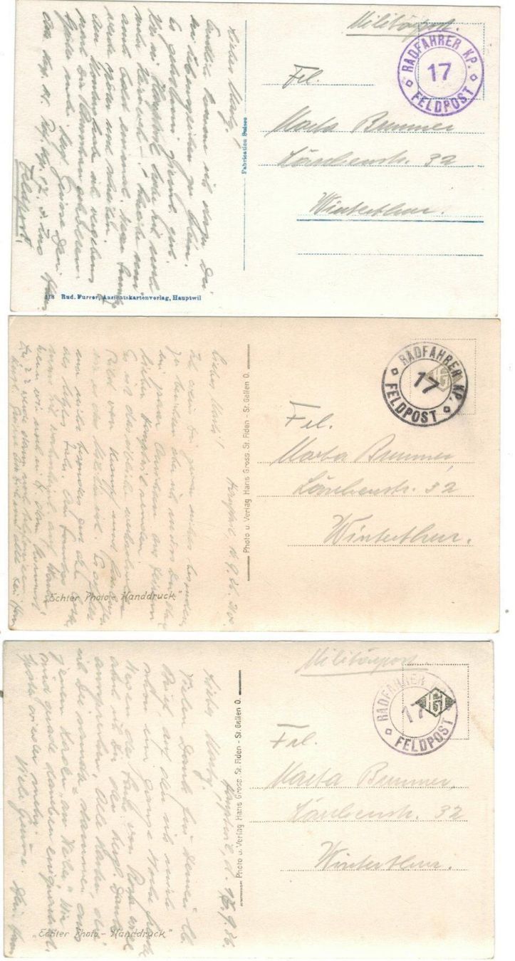 Cartoline postali: 3 AK Hauptwil 1936 – Usato da Zürich venduto da Tolima194 1