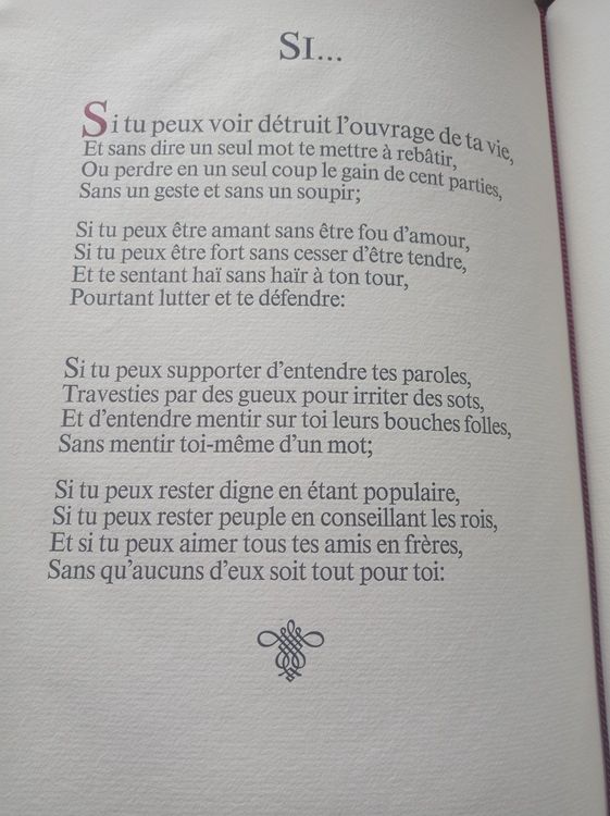 Impression du poème Si, Kipling livret et coffet. Luxe. 1978 | Kaufen ...