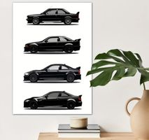 Black BMW Poster Leinwandbild 40x60cm NEU (Rahmenlos)