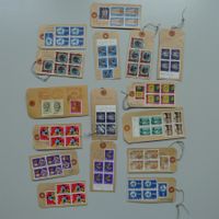 16 Paketadressen mit Viererblöcken frankiert!