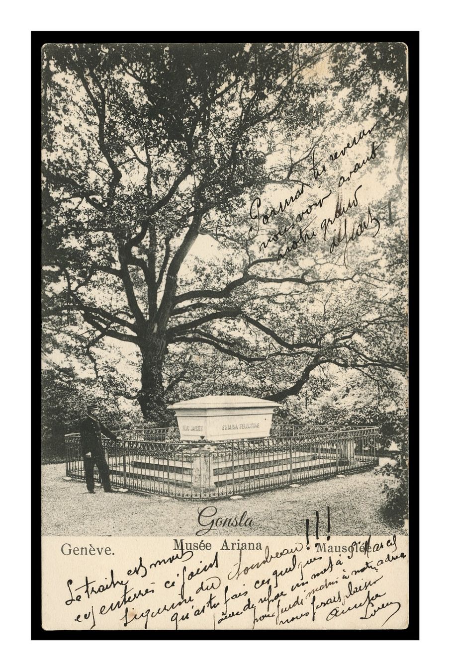 Cartoline postali: GENÈVE -1903 "Musée Ariana" Mausolée – Usato da Onex venduto da gonsla01