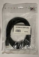 USB 2.0 Kabel A - B Länge 5 Meter Farbe schwarz