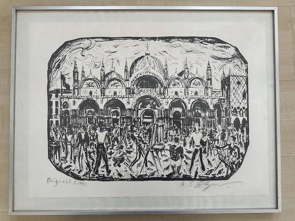 Arts picturaux & lithographies: Original Lithographie ev. Venedig ? – D'occasion à Basel par fasnachtsoutlet1965