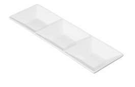 GASTRO PRO  Platte 3-geteilt, 2 Stück, weiß 27.5 x 9 cm