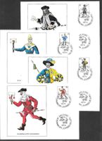 4 Maximumkarten Serie W46 - W49 gestempelt Basel 8.6.1974