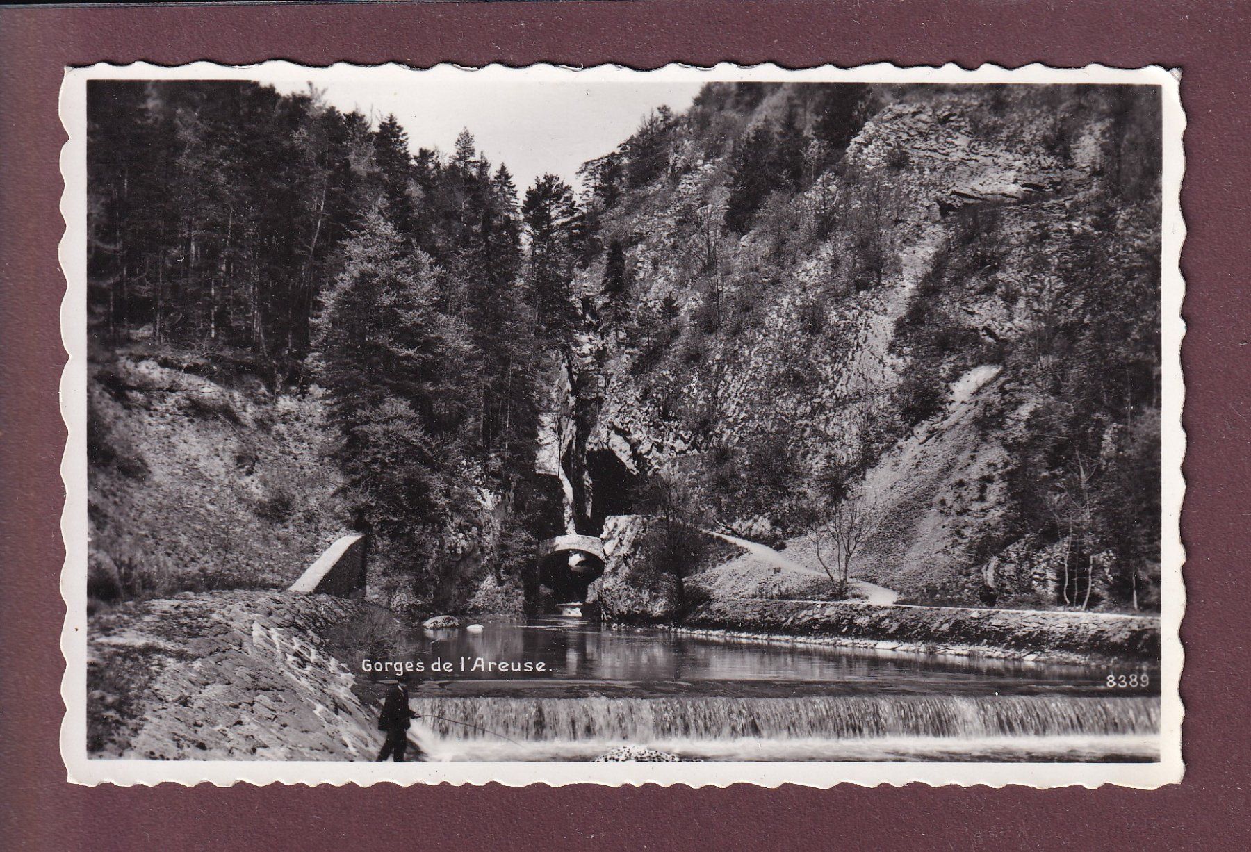 Cartoline postali: Gorges de l'AREUSE - Pêcheur – Usato da Pully venduto da nicecards
