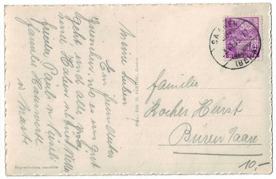 Cartoline postali: Saanen, Generalansicht, gelaufen 1935 – Usato da Frauenfeld venduto da POML 1