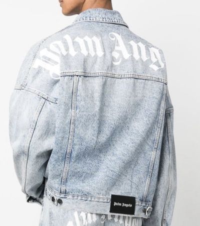 Palm Angels - Jeansjacke, helles Jeansblau