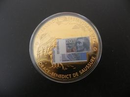 Grosse Medaille 20 Franken Banknote Erstausgabe 1979
