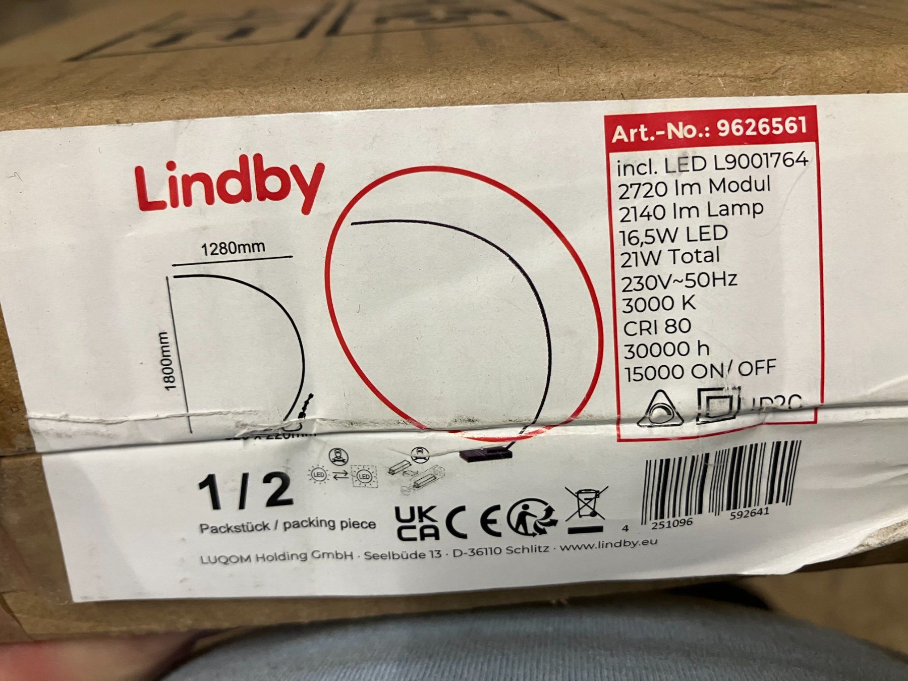 Lampade: Designer LED Stehlampe/Bogenlampe Lyndby-Kendra ab 1.- – Nuovo (secondo la descrizione) da Lichtensteig venduto da Buy24International 1