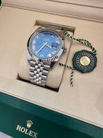 Rolex Datejust 41mm Blue Roman numeral dial Jubilee