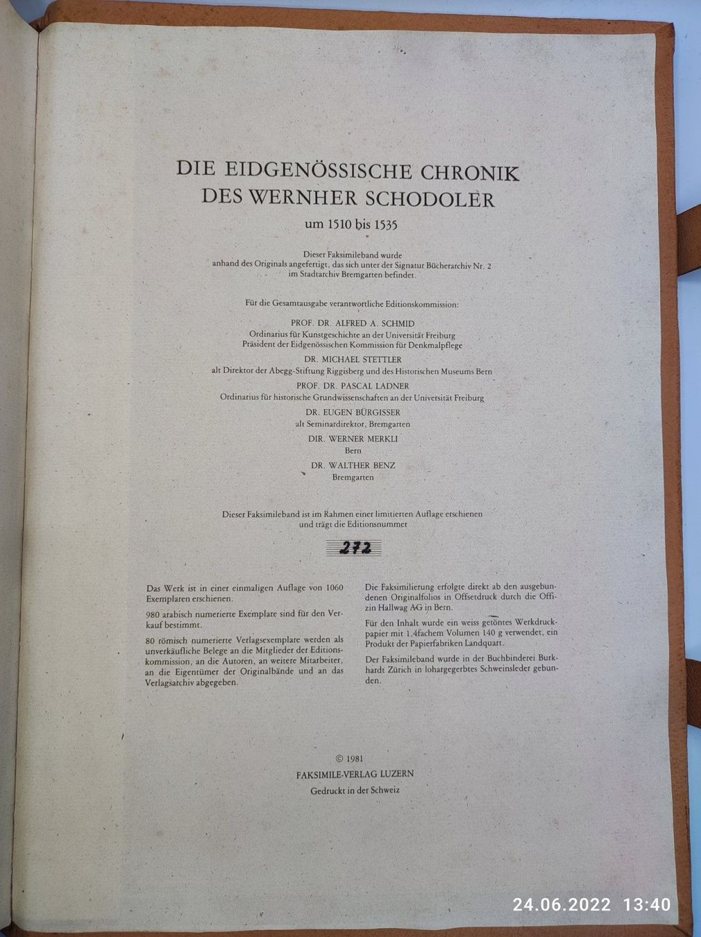 Libri: FAKSIMILE - EIDGENÖSSISCHE CHRONIK – Usato da Goldach venduto da Gaip 7