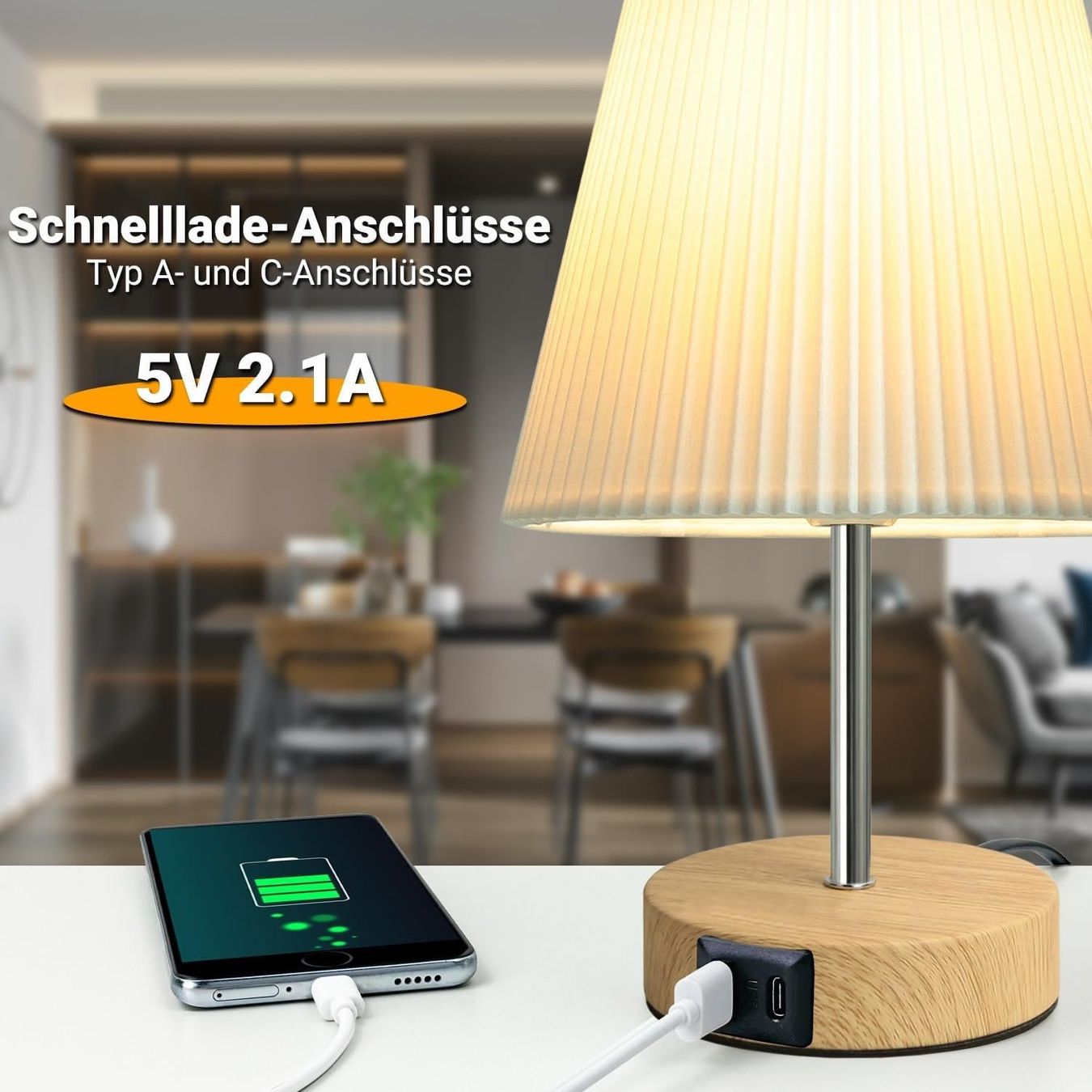 Lampade: Nachttischlampe Touch Dimmbar mit Ladefunktion – Nuovo e nell'imballaggio originale da Nuglar venduto da SaleRitter 4