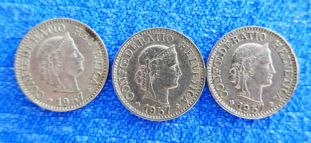 Tutti le monete: 7 x 10 Rappen den Jahren 1955/1957 (3x)/1958/1960 und 1962 – Usato da Glattpark(Opfikon) venduto da Latouret 3