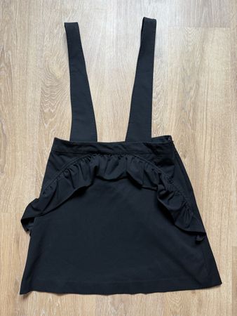 Mini jupe à bretelles amovibles volants noir Mango, t.38/M