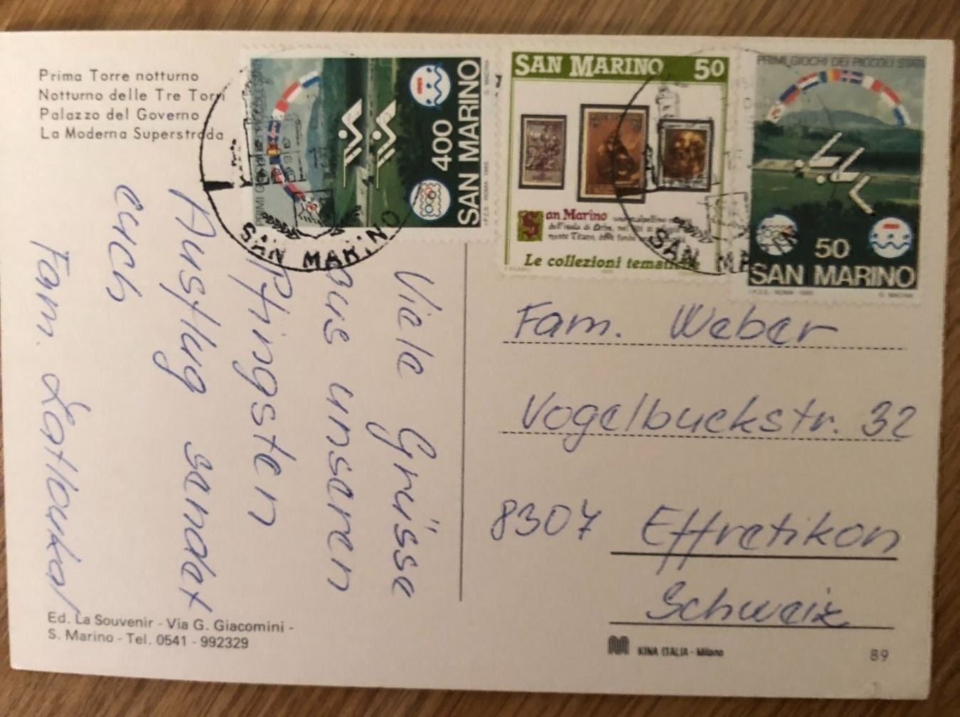 Cartoline postali: Ansichtskarte San Marino 1985 – Usato da Landquart venduto da interesse63 2