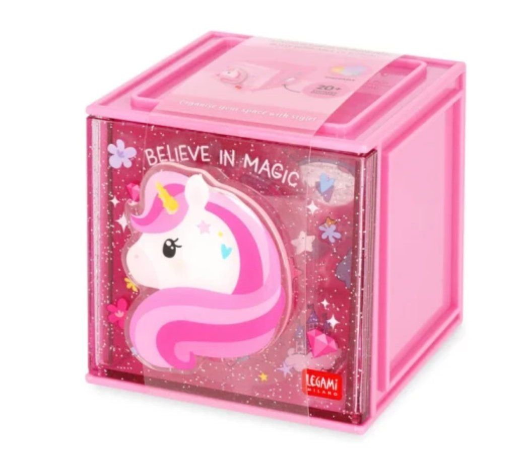 Legami Penna & Evidenziatori: NEW LEGAMI - BOÎTE EMPILABLE DE BUREAU - UNICORN – Nuovo e nell'imballaggio originale da Châtelaine venduto da suisseshopping 4