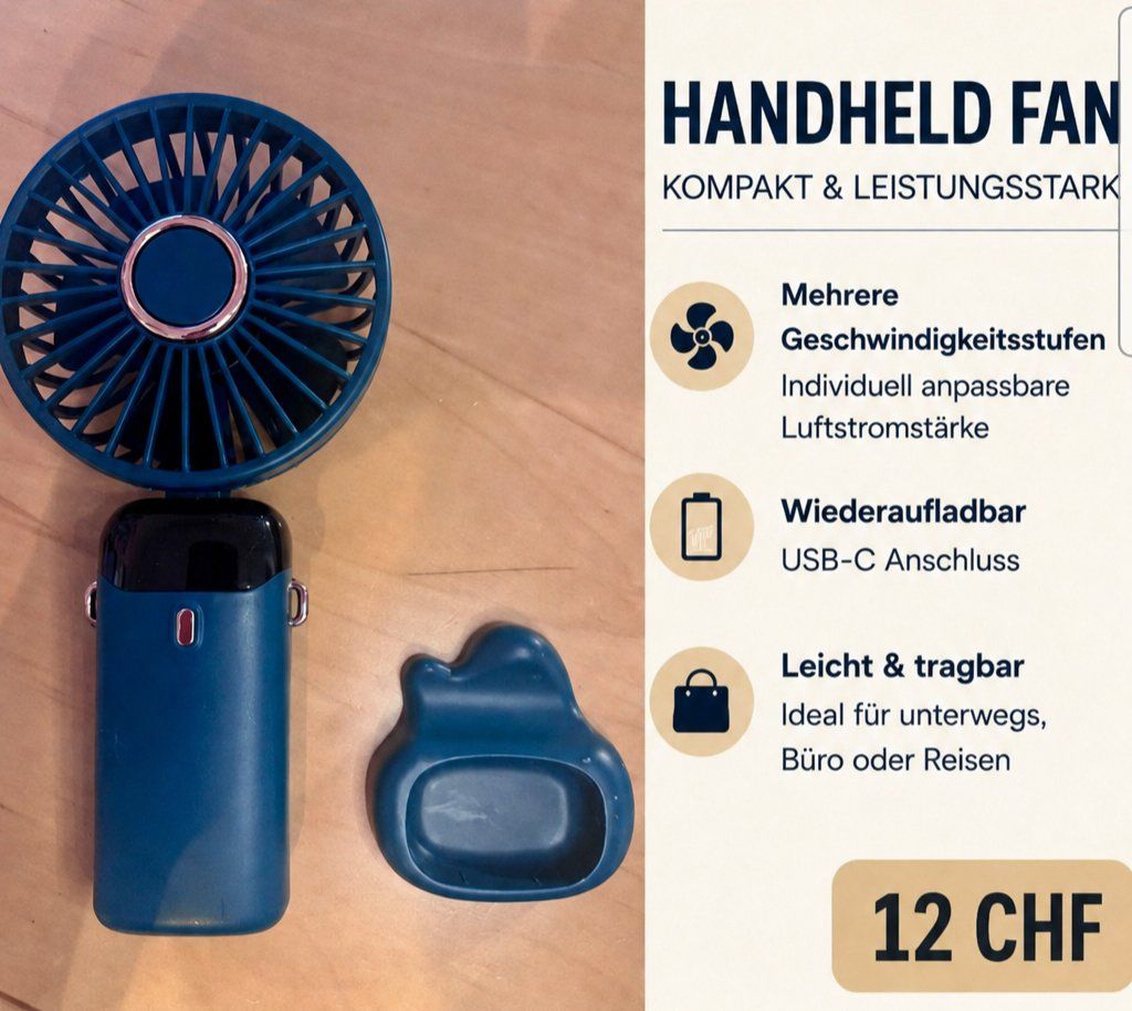 Ventilatoren: Ventilator Hand Akku USB-C – Neu (gemäss Beschreibung) aus Bern von buehlesa