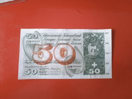 SCHWEIZER BANKNOTE  50 Fr. APFELERNTE 21. Jan, 1972