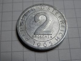 Österreich  2 Groschen, 1965