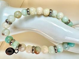 Armband Amazonit natur –Edelstahl Elements– in Mint & Creme