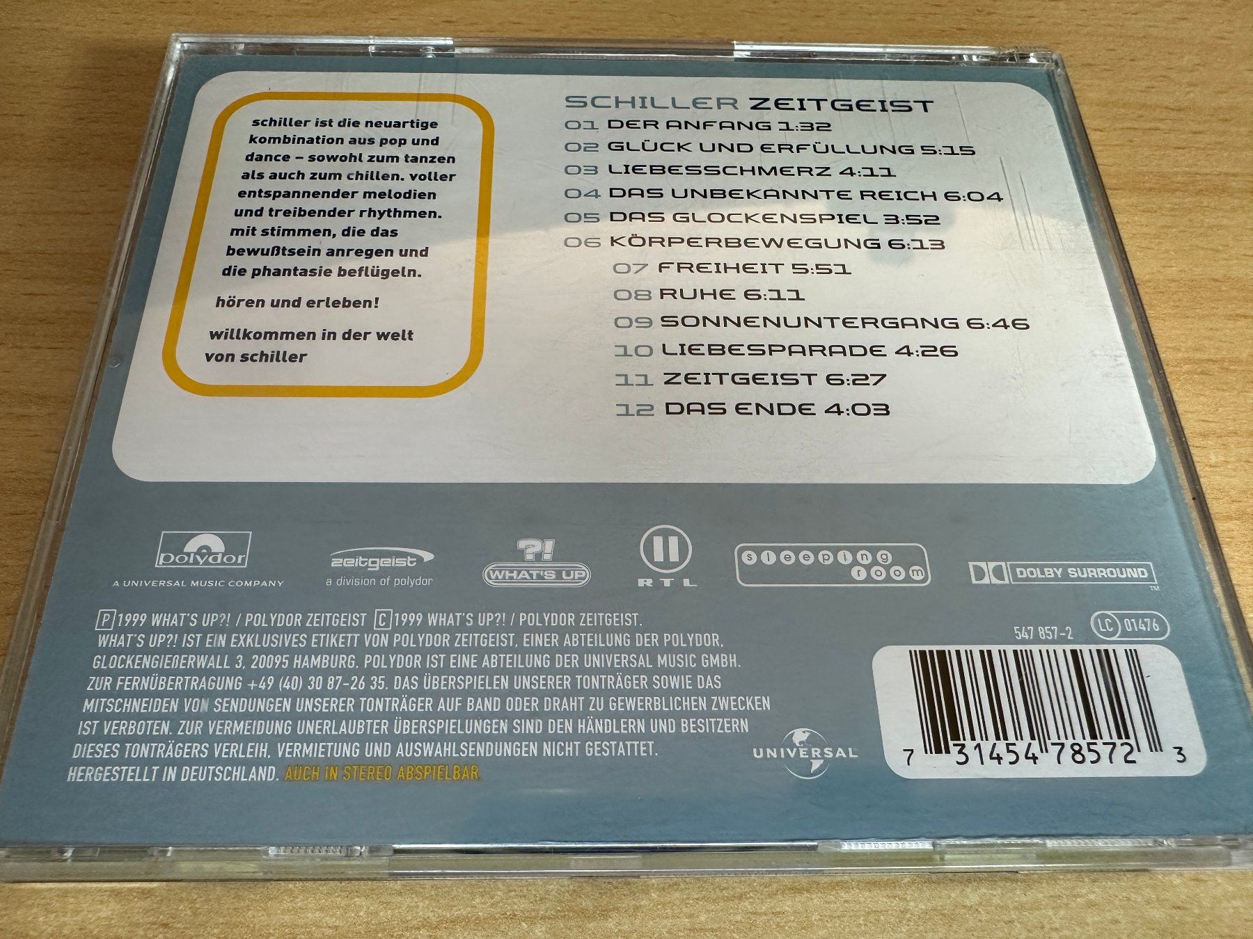 CD: Schiller – Zeitgeist – Usato da Rikon im Tösstal venduto da Alpenmutz 1