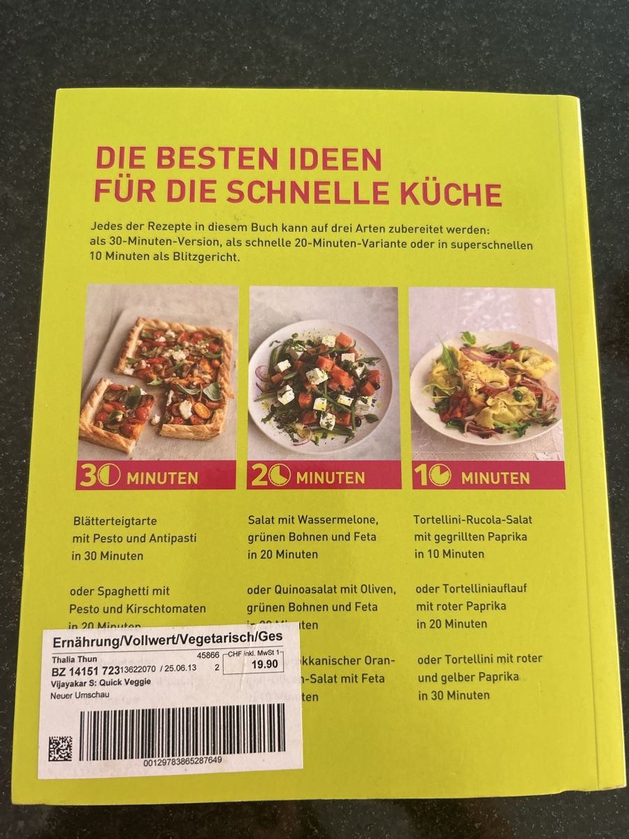 Libri: Quick Veggie: 360 schnelle Rezepte - Kochbuch – Nuovo (secondo la descrizione) da Ostermundigen venduto da mic_27pv 6