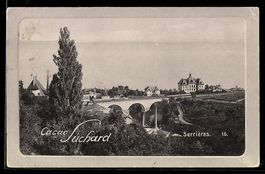 AK Serrieres, Teilansicht mit Brücke