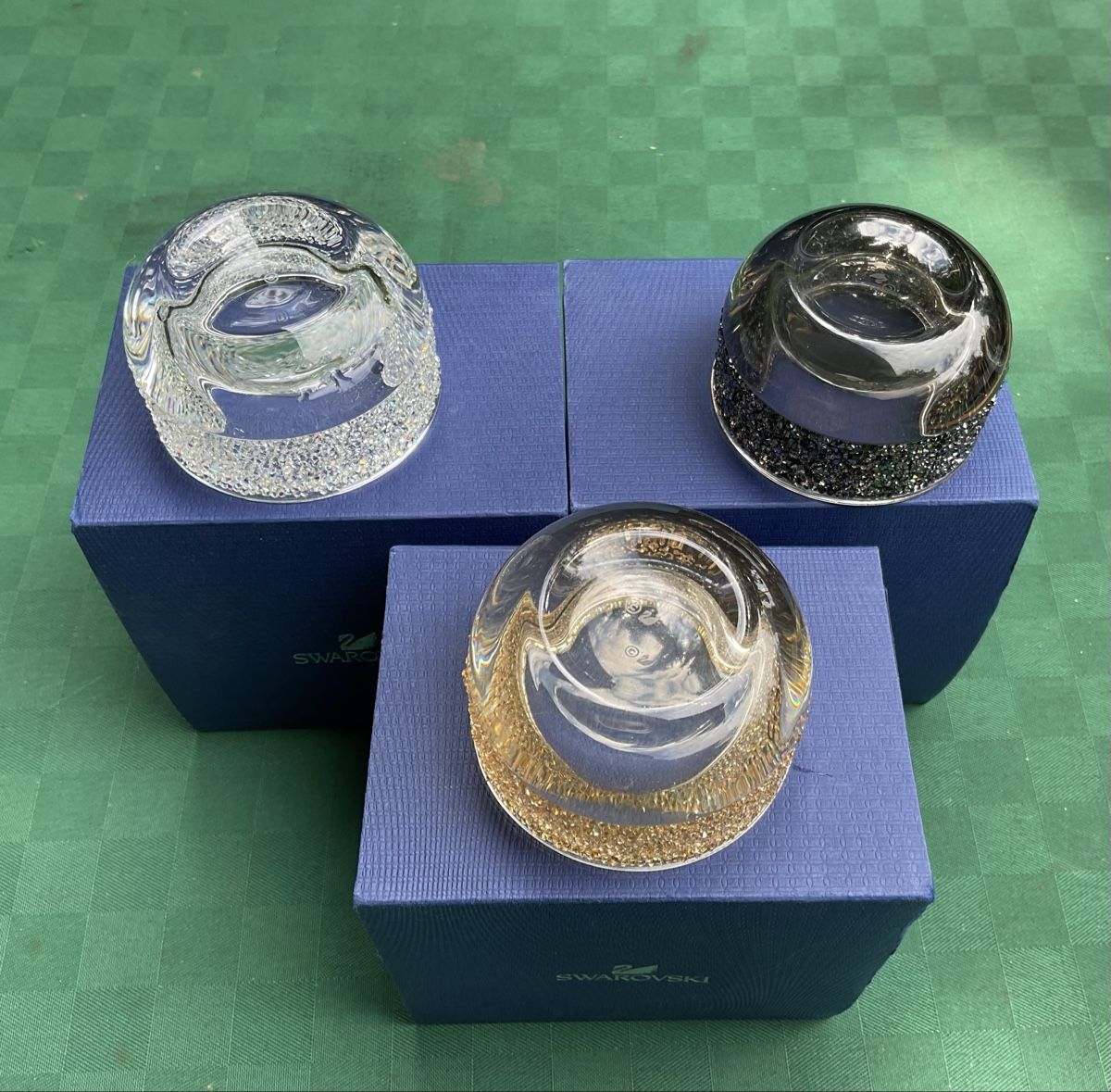 Swarovski Portacandele: 3 ORIGINAL SWAROVSKI TEELICHT HALTER MIT BOX – Nuovo e nell'imballaggio originale da Adlikon b.Regensdorf venduto da Crystaldragon09 3