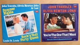 GREASE (TRAVOLTA/NEWTON-JOHN) - 2 VINYL SINGLES (VG-Bereich)