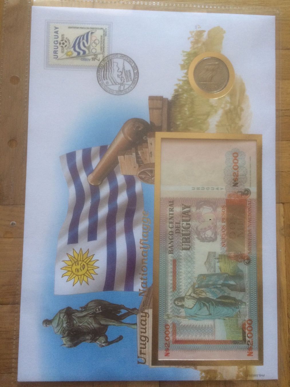 Billets de banque: Notenbrief mit Münze- Uruguay – Neuf avec emballage d'origine à Muralto par Alex1912