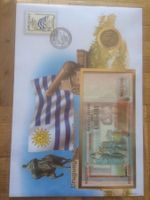 Notenbrief mit Münze- Uruguay