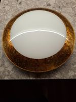 Deckenleuchte rund Glas braun Gold Muster gebraucht