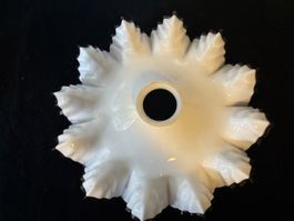 Wunderschöner Lampenschirm Glas weiss rot 28cm Durchmesser