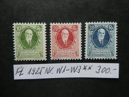 FL 1925 Nr. W1-W3 postfrisch