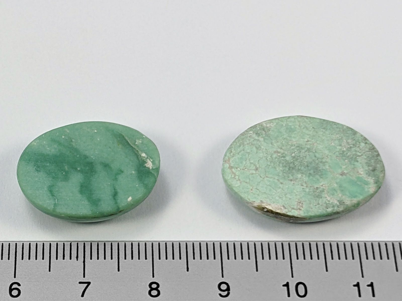 Minerali & Pietre curative: Variscit Cabochon 2Stk. 24 und 21mm – Nuovo e nell'imballaggio originale da Meilen venduto da StoneGarden 1