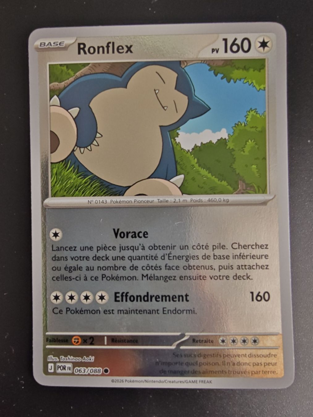 Pokémon Sammelbilder & Trading cards: Ronflex Reverse (063/088) Equilibre Parfait-POR fr – Gebraucht aus Cormondreche von pajojo