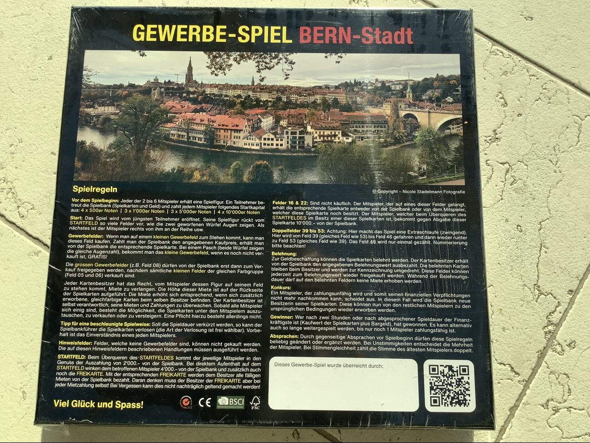 Giochi: Bern Gewerbespiel ähnlich Monopoly Neu – Nuovo e nell'imballaggio originale da Wichtrach venduto da wildpigwomen12 1